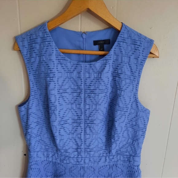 Women’s J. Crew Textured Eyelet Jacquard Sleeveless Dress Size 10 Tall - Picture 4 of 12